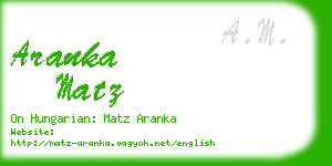aranka matz business card